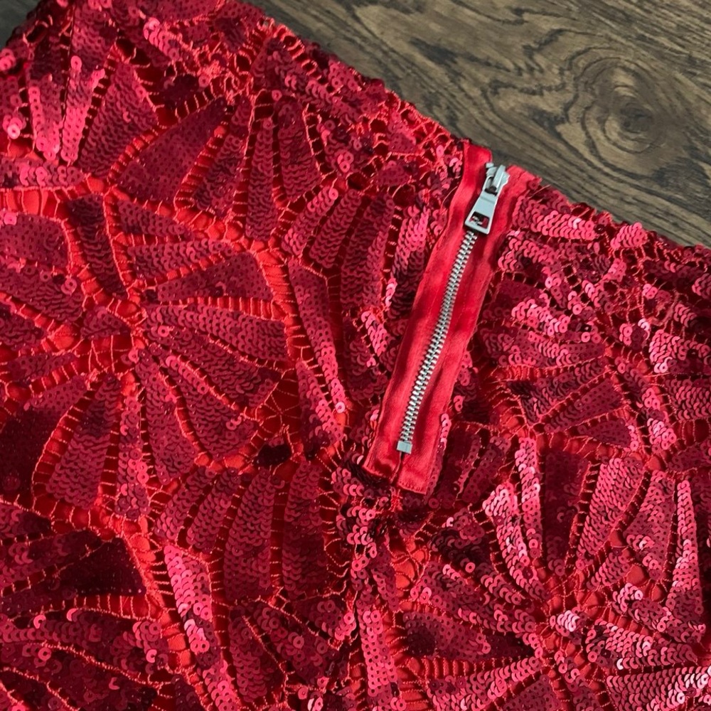 H&M Red Mini Sequin Skirt - Picture 5 of 10